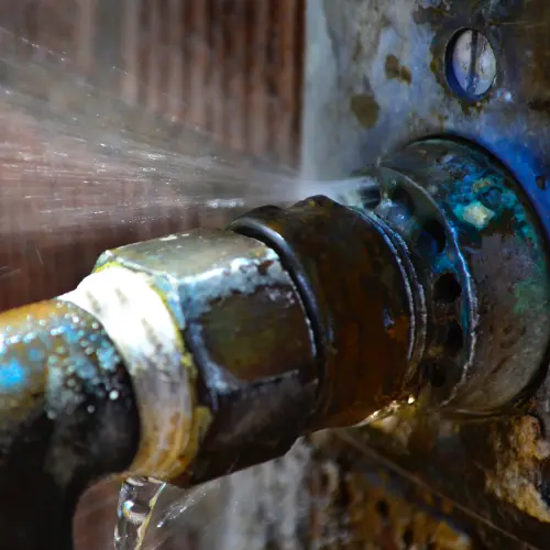 A water pipe leaking and spraying causing internal flooding.