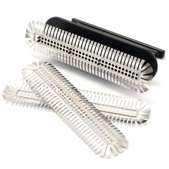 A weep hole screen product ready for installation.